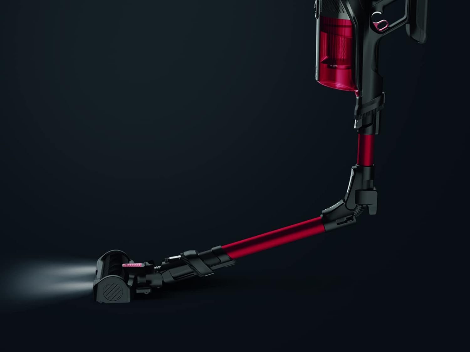 Rowenta RH98A8 X-Force 12.60 Animal Care, Aspirapolvere Senza Fili, 150 Air Watt, 45 min di Autonomia, Tecnologia Flex, Display di Controllo, Rosso Grigio