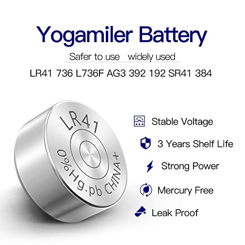 Yogamiler 40-Pack Lr41 Ag3 392 192 Sr41 384 736 L736F Battery 1.5V Button Cell Batteries #TOP2
