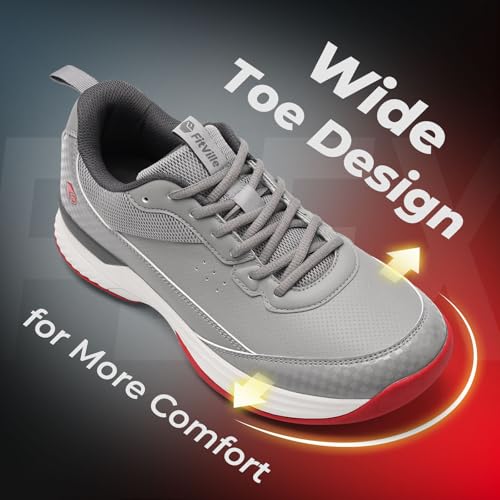 FitVille Men's Golf Shoes Extra Wide Fit Spiked Golf Shoes Comfortable Non Slip Outdoor Casual Sneakers Trainers Dark Grey - Image 4