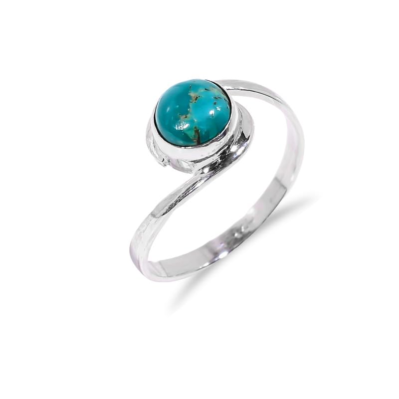 Bague fiançailles turquoise et argent pour célébrer votre union avec un bijou bohème épuré