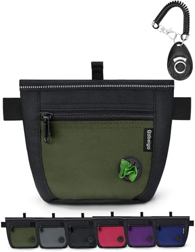 Gobeigo Dog Treat Pouch and Training Clicker, Upgrade Two Magneti...