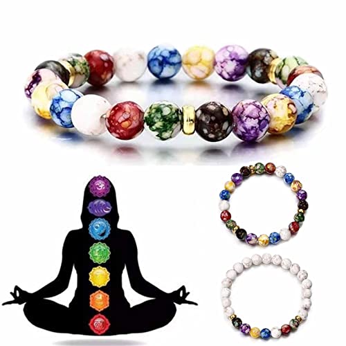 Energy Bracelet for Women&Men, 7 Chakras Crystals and Healing Stones Bracelets,Crystal Bracelet Yoga Beaded Bracelets for Festival,Birthdays,b-est Gifts