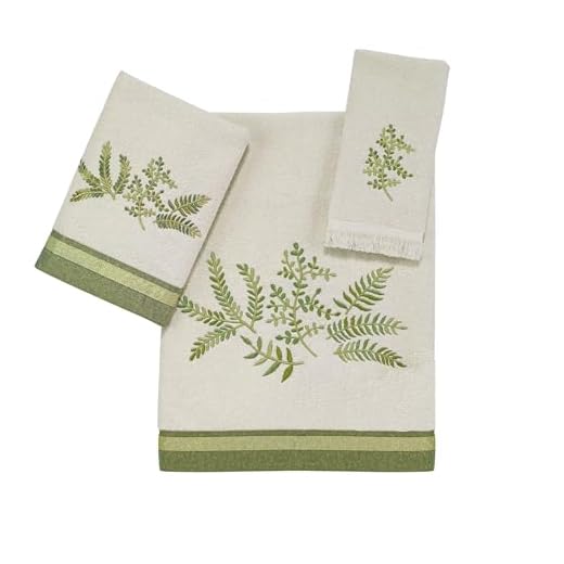 Avanti Linens - 3pc Towel Set, Soft & Absorbent Cotton Towels, Ivory (Greenwood Collection)