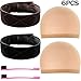 Produktbild 6 Stücke Samt Perücke Haarband Set 2 Stück Verstellbare Perücke Grip Stirnband Schal Kopfband und 2 Stück Strumpf Perücke Kappen mit 2 Stück Haarspangen Pinsel
