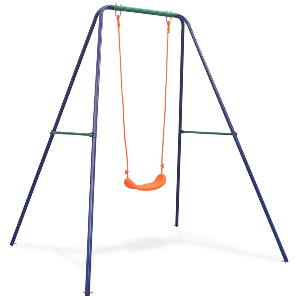 Einzelschaukel Orange für Kinder ab 3 Jahren wetterfestes Outdoor-Gartenspielzeug mit stabilen Befestigungen und ergonomischem Kunststoffsitz, geeignet für Garten, Terrasse und Klettergerüst
