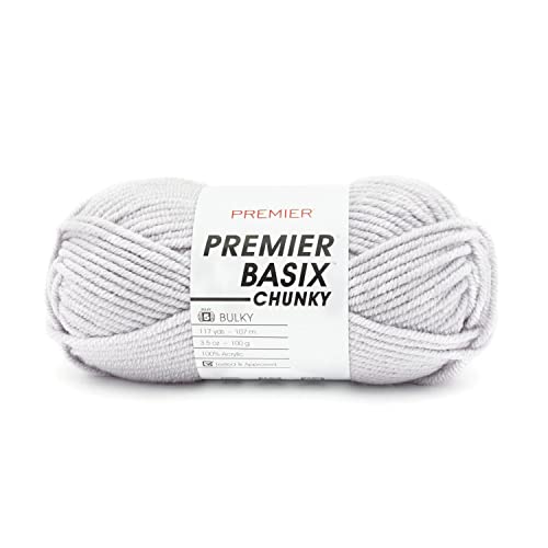 Hilo grueso gris claro Premier Yarns Basix Chunky para tejer ropa de invierno 2