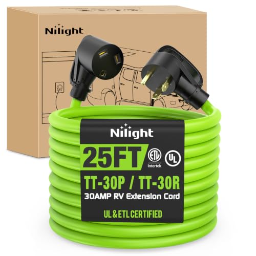 Image of Nilight 25FT 30 Amp RV Extension Cord 10 /3 Gauge Pure Copper TT-30P TT-30R