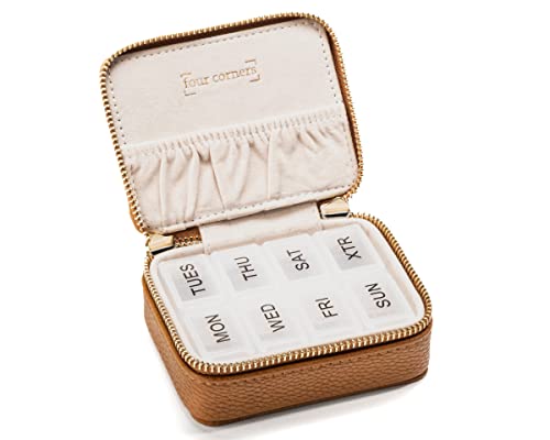 Image of Travel Medicine Box with Removable Seven-Day Vitamin & Supplement Organizer - Travel Pill Organizer