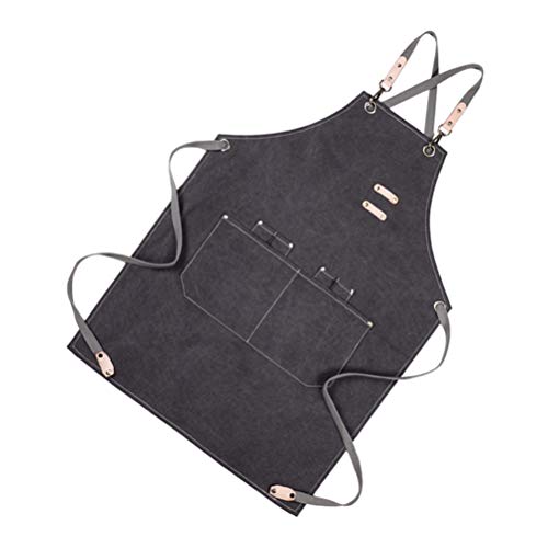 Hemoton Delantales Barista Cooking Chef BBQ Grill Delantal Halter Delantal Ajustable para Servir con Cinturón de… - Imagen 7