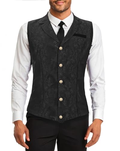 Century Star Mens Vest Suit Vests Dress Vampire Steampunk Pirate Casual Cowboy Goth Renaissance Victorian Gothic Waistcoat2