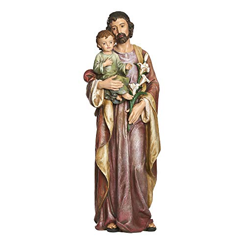 Figura San José y Niño Jesús 36.75 pulg Resina y Piedra