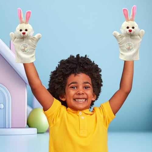 Image of Cute Rabbit Hand Puppet for Kids | Plush Bunny Puppet Toy | Finger & Hand Puppets for Storytelling, Role Play & Interactive Learning | Educational Toy for Toddlers & Kids