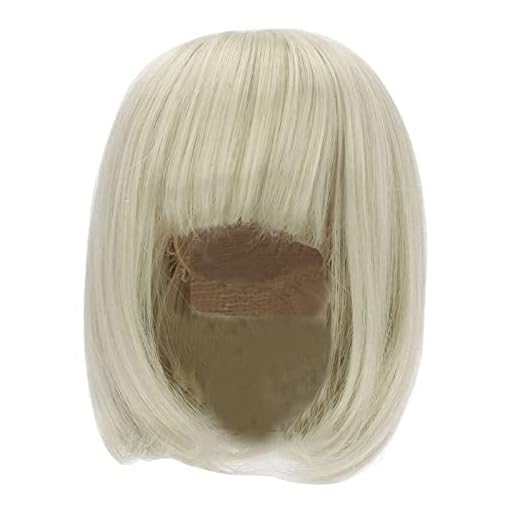 Peruca de boneca MUNEFE, peruca curta e reta, cabelo curto de fibra macia na altura do ombro para bonecas, perucas vestidas com diferentes identidades (Matcha Green)