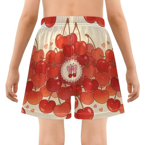 Maillot de bain garçon élastique ample short de plage enfant 4T imprimé cerise
