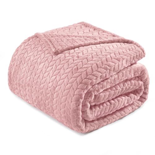 Image of Exclusivo Mezcla Soft Fleece Bed Blanket King Size, 90 inchx104 inch, Pink