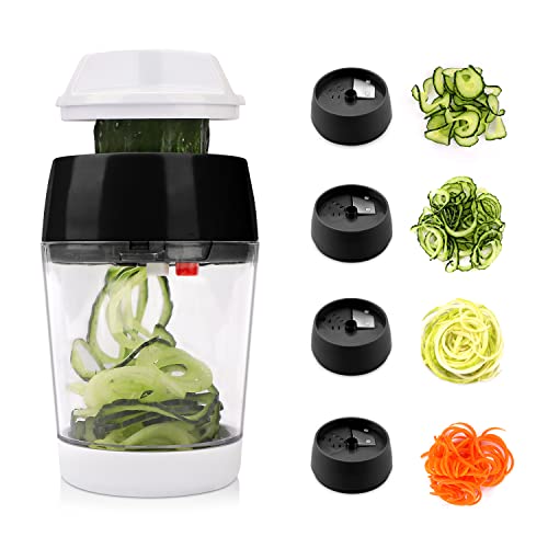Spiralizzatore 4 In 1 Per Verdure Con Lame In Acciaio Inox – Include Pelapatate, Spazzola E Macchina Per Spaghetti Di Zucchine - 4