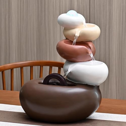 Fuente de mesa minimalista grande en capas de roca para cascada interior 8