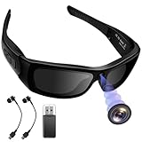 Sunglasses Camera HD 1080P Sport Camera, Sunglasses Videocamera, Bluetooth Sunglasses Cycling Sport Video Camera with Loop Recording and Earphones