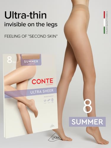 Image of Conte Ultra Fine Sheer to Waist Pantyhose Summer 8 Denier