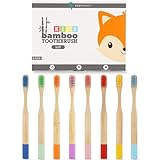 EcoFrenzy - Kids Bamboo Toothbrush - Child Size Soft BPA Free Color Safe Bristles (8 Pack)