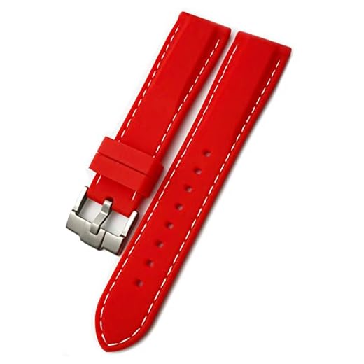 AEFCE 20mm 19mm 22mm gummi silikon Vattentät klockband passar för Omega Seamaster för Iwc Pilot för Seiko SKX 007 Medborgarrem (Color : Red white Pin, Size : 20mm)