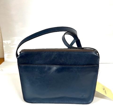 Patricia Nash Vallata Tooled Leather Crossbody Bag. Caribbean Blue