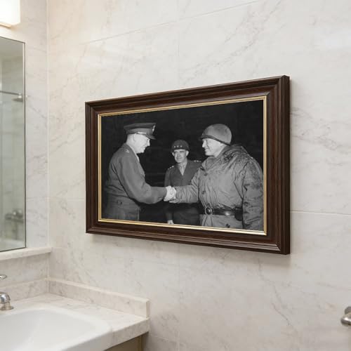 Affiche Bastogne Eisenhower Patton Bradley cadre suspendu 61cm - 5