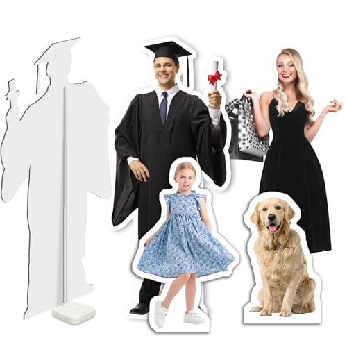 Custom Life Size Cardboard Cutout Personalized Picture Card Board Cut Outs Life-Size Funny Stand Up for Wedding, Graduation, Birthday, Christmas, Anniversary 1-6 ft