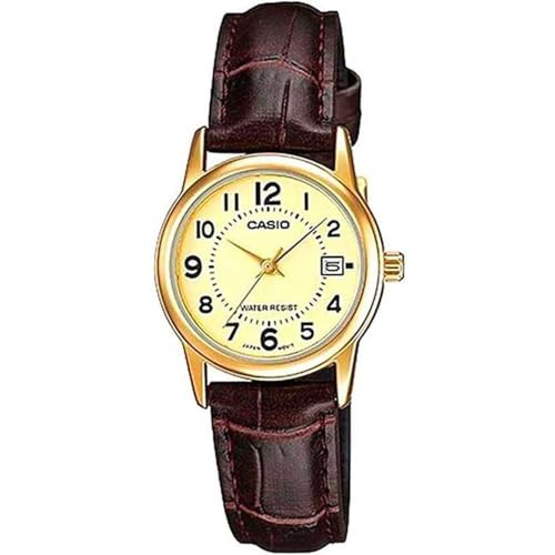 EAW-LTP-V002GL-9BUDF Casio Women's LTPV002GL-9B Brown Leather Quartz Watch