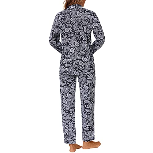 Image of Tugege Pajamas Set Long Sleeve Sleepwear Womens Button Down Nightwear Pj Sets