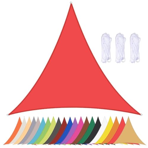 Voile d'ombrage triangulaire imperméable protégeant à 90% des UV rouge 3,6m