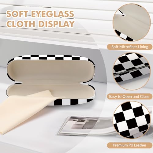 Image of Glasses Case Hard Shell,Portable Protective Eyeglasses Case, Eyeglass Holder Box with Cleaning Cloth,for Women Men
