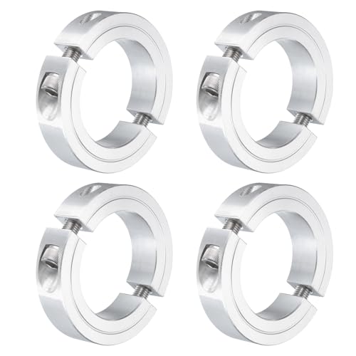 uxcell 4Pcs Double Split Clamp-On Shaft Collar 1-7/8" Bore, Aluminum Alloy