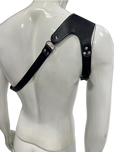 ZUYPSK Men's One-shoulder Leather Body Chest Belt Adjustable Strap Shoulder Cover Cape Belt Cosplay Party Costume Accessory3