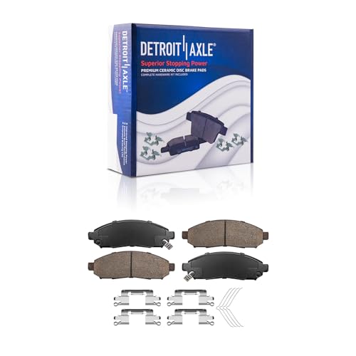 Image of Detroit Axle - Front Brake Kit for 2005-2012 Nissan Pathfinder 2005-2025 Frontier 2005-2015 Xterra 2009-2012 Suzuki Equator Drilled Brake Rotors Ceramic Brakes Pads Replacement : 11.65 inch inch Rotor