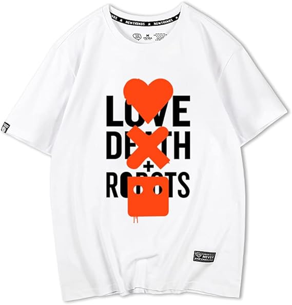 Amazon 愛 死 ロボット Love Death Robots アメリカ アニメ Tv 漫画 学生 流行 Tシャツ メンズ レディース プリント スポーツ 夏服 トップス 半袖 無地 通気性 ファッション ゆったり おもしろtシャツ Tシャツ カットソー 通販