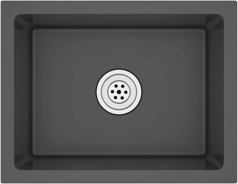 vidaXL Kitchen Sink Undermount Sink with Strainer Black Stainless Steel Sink