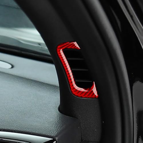 Image of A Pillar Air Vent Decals for 2011-2020 Dodge Durango / 2011-2021 Jeep Grand Cherokee WK2 Accessories Carbon Fiber Interior Stickers, Red