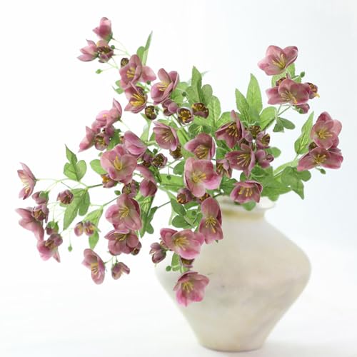 Doment 3Pcs Artificial Helloborus Silk Flowers...