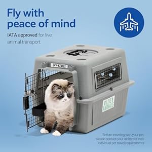 Petmate Sky Kennel - For Air and Travel, Airline Approved Dog Crate for Pets up to 15 lbs, Heavy Duty Dog Kennel, Made in the USA- 21 Inches Petmate Sky Kennel For Air and Travel Airline Approved Dog Crate for Pets up to 15 lbs Heavy Duty Dog Kennel Made in the USA 21 Inches