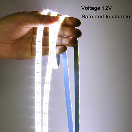 Yunbo Led Strip Light Cool White 6000-6500K, 16.4Ft/5M 300 Units Cuttable Smd 5050 12V Waterproof Flexible Led Tape Light For Home, Kitchen Cabinet, Living Room Lighting Decoration #TOP5