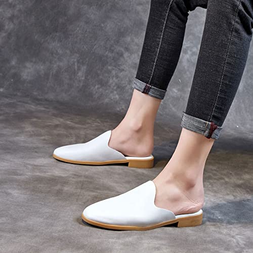 Slippers Women Women Slippers Summer Flat Heel Casual Shoes Genuine Leather Slingbacks Slip-On Comfort Outside Slippers3