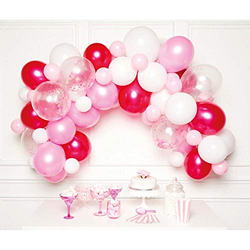Guirlande de 70 ballons latex Amscan 9907433 roses et blancs pour fête de naissance