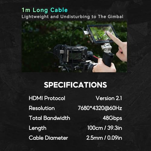 Image of Portkeys 8K Ultra Thin HDMI Cable 2.5mm Diameter, A Slim Soft Cable 48Gbps Ultra High Speed HDMI 2.1 Cord 8K@60Hz, 4K@120Hz for Monitor, PS5, Xbox, PC, HDTV (A to A, 1m)