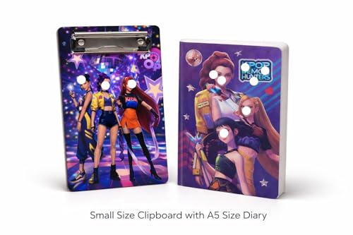 Image of Lilac Pop huntr|x Gift Combo Set For Girls Kids Unicorn Theme Gift Bag Stationery Set Age 6-8 Years 10-12 Year I Diary, Stickers, pen, pouch, scale, badge, Eraser, Wallet & Carry Bag (Lilac Pop huntr|x)