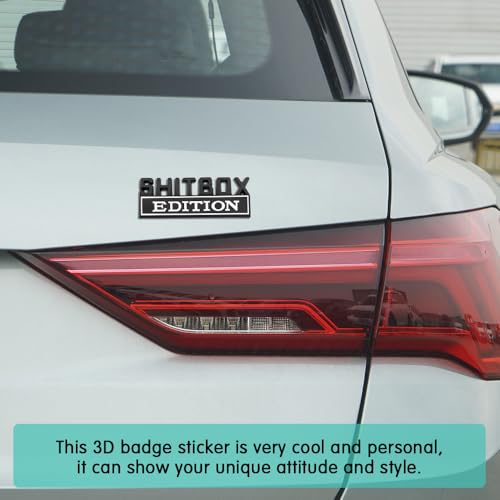 Image of Shit Box Edition Emblem, Car Exterior Emblems Badge 3D Sticker Decal, Shit Box Edition Emblem 3D Letter Sticker, 3D Fender Badge Decal Car Truck Replacement for All Cars