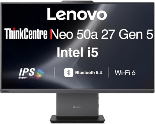 Image of Lenovo ThinkCentre Neo 50a Business All-in-One Desktop, 27 inch IPS FHD Display