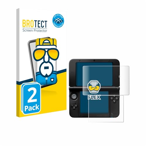 BROTECT Protector Pantalla Completa para Nintendo 3DS XL SPM7800 2 Unidades   3D Curvo