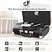 Record Player with Built-in 2 Speakers Vintage 3-Speed Portable Bluetooth Suitcase Vinyl LP Turntable Player with USB Recording MP3 Converter RCA/AUX/Headphone Out Black & Rose Gold