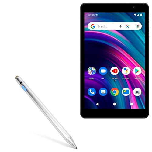 BoxWave Stylus Pen Compatible with BLU M8L (2022) - AccuPoint Active Stylus, Electronic Stylus with Ultra Fine Tip - Metallic Silver